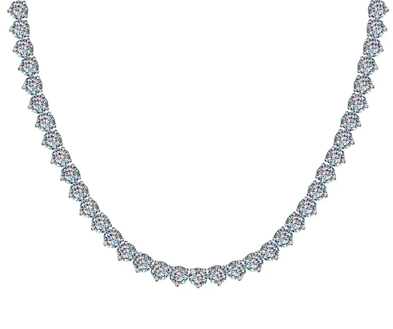 Women’s vintage-inspired necklaces-14KT WHITE GOLD 17.79CTW FOF RD DIA TENNIS NECKLACE 16"