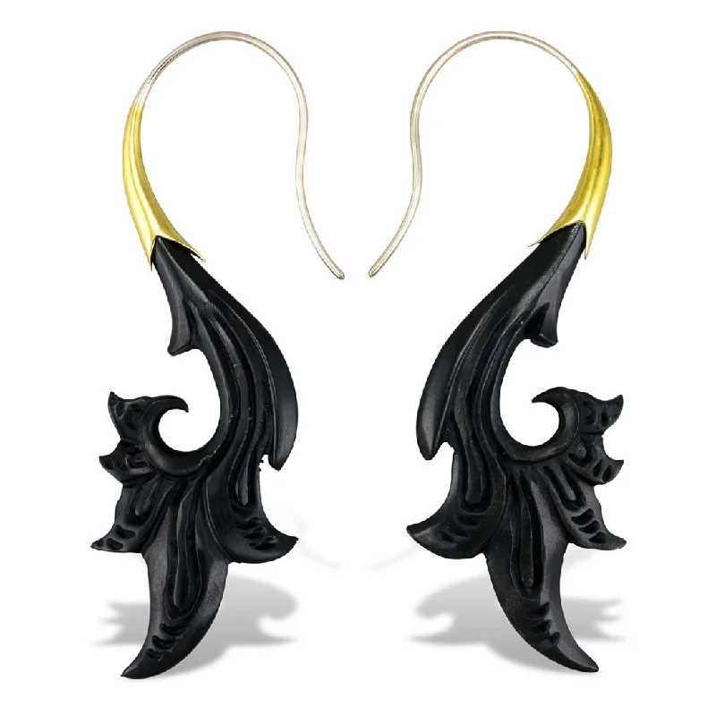 Women’s halo earrings-<span>ESH-389<span>: </span></span>Sarina Wings - Horn