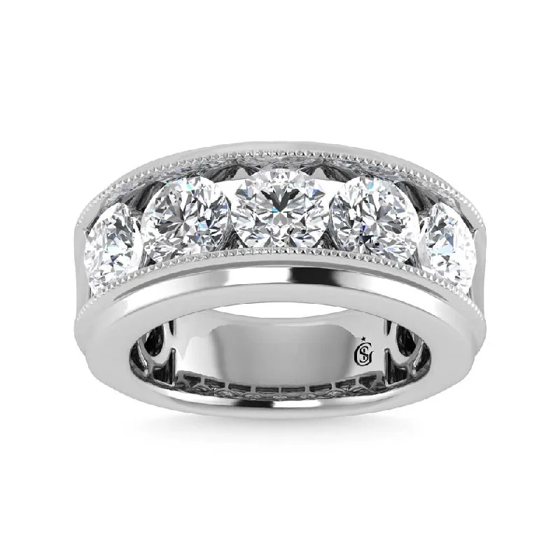 Women’s square diamond engagement rings-14K White Gold Lab Grown Diamond 5 Ct.Tw. Mens Fashion Ring