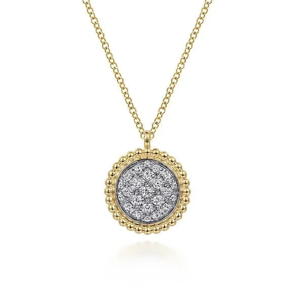 Women’s chain and pendant necklaces-14K Yellow Gold Bujukan and Diamond Pave Pendant Necklace