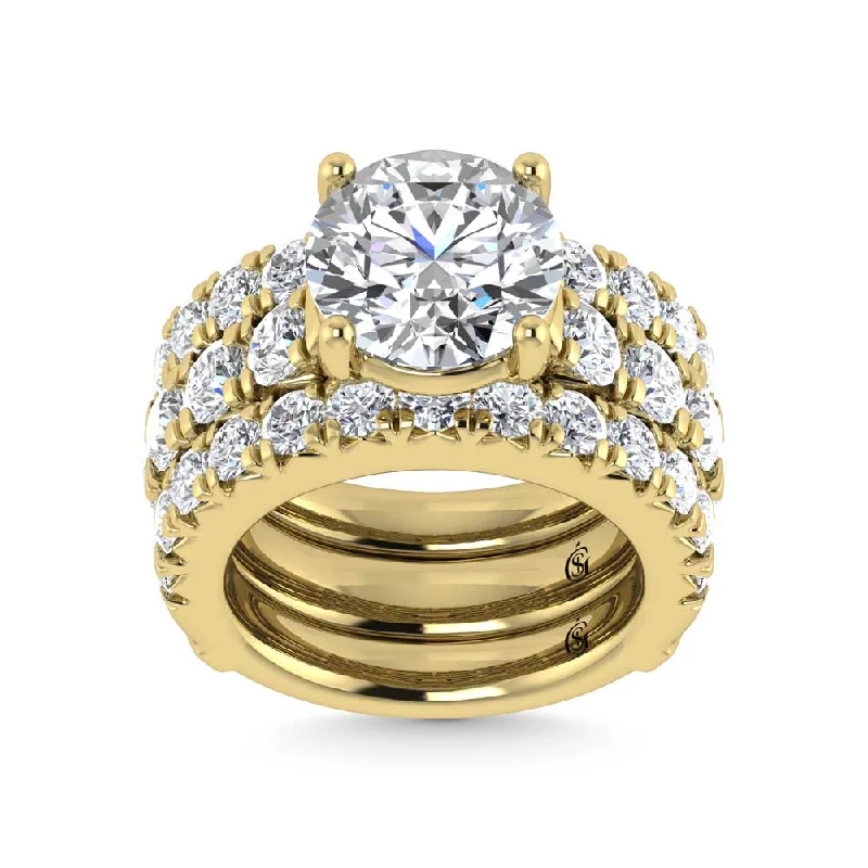 Women’s radiant engagement rings-14K Yellow Gold Lab Grown  Diamond 7 1/4 Ct.Tw. Bridal Ring