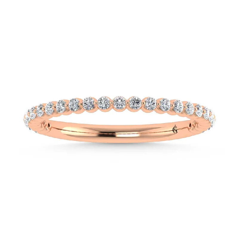 Women’s antique engagement rings-14K Rose Gold Lab Grown Diamond 1/4 Ct.Tw. Stackable Band