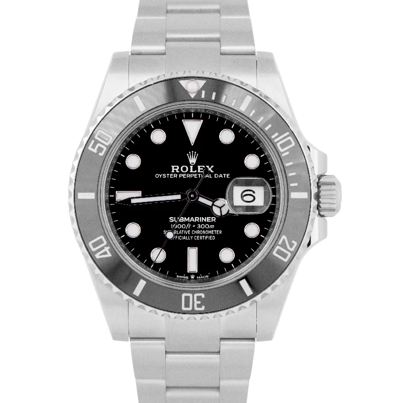 Unisex trendy watches-NEW 2024 PAPERS Rolex Submariner Date Black Stainless Steel 41mm 126610 LN BOX