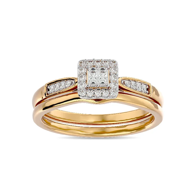 Women’s square-cut engagement rings-Diamond 1/6 ct tw Bridal Ring in 10K Yellow Gold