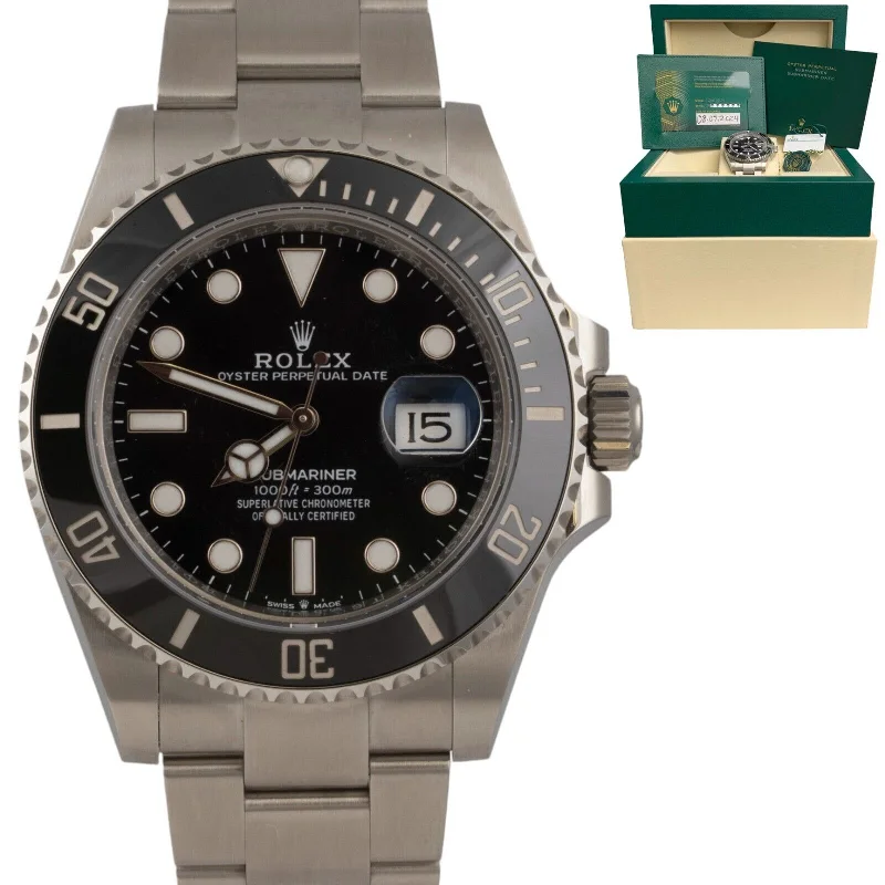 Unisex silver watches-2024 Rolex Submariner Black Stainless Steel 41mm Watch 126610LN BOX & PAPERS