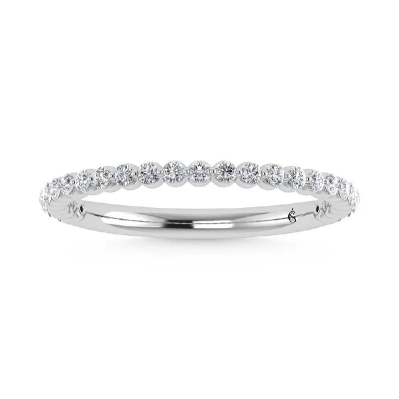 Women’s classic diamond engagement rings-14K White Gold Lab Grown Diamond 1/4 Ct.Tw. Stackable Band