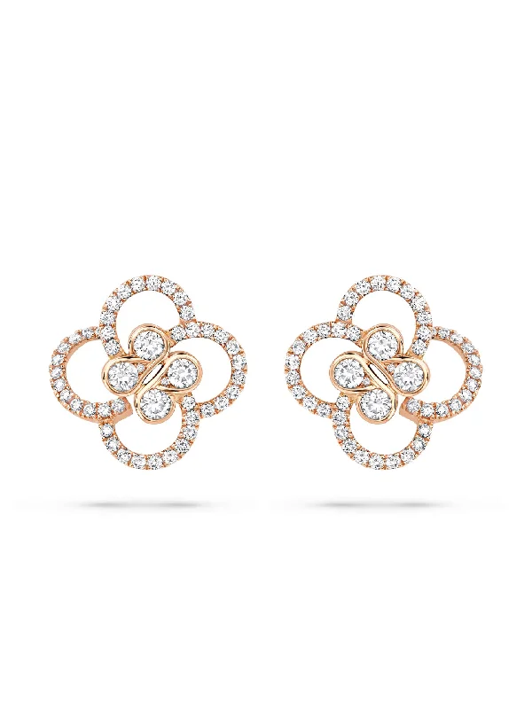 Women’s fashion dangle earrings-Be Boodles Rose Gold Diamond Earrings