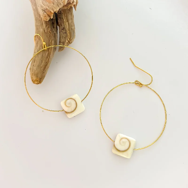 Women’s chic earrings-Shiva Hoop Gold Earrings