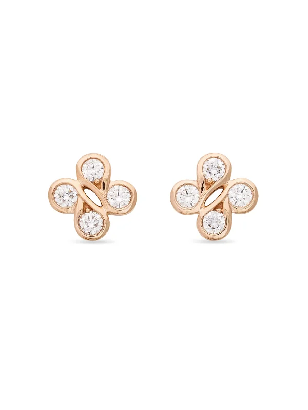 Women’s crystal stud earrings-Be Boodles Rose Gold Stud Earrings