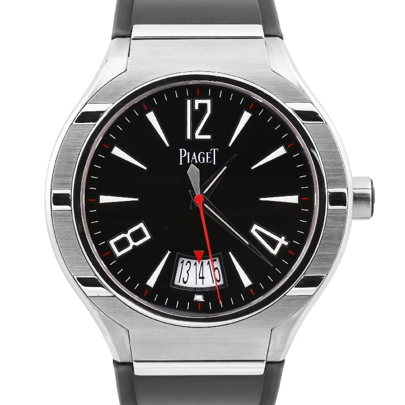 Unisex durable digital watches-PAPERS Piaget Polo FourtyFive TITANIUM Rubber 45mm Automatic Watch P10605 BOX