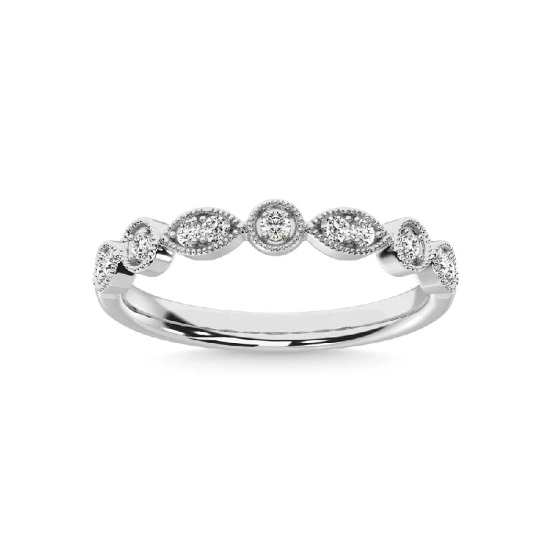 Women’s gold engagement rings-14K White Gold Lab Grown Diamond 1/8 Ct.Tw. Stackable Band