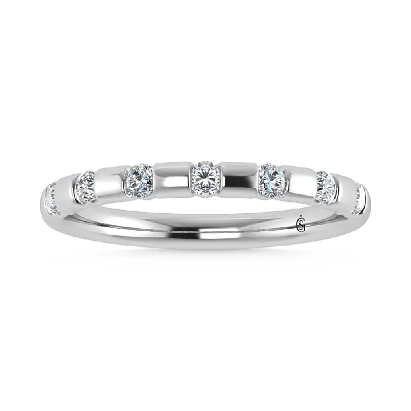 Women’s unique solitaire engagement rings-14K White Gold  Diamond 1/4 Ct.Tw. Stackable Band