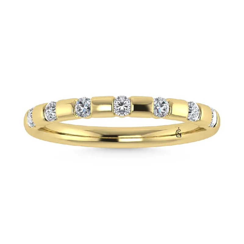 Women’s radiant-cut engagement rings-14K Yellow Gold  Diamond 1/4 Ct.Tw. Stackable Band