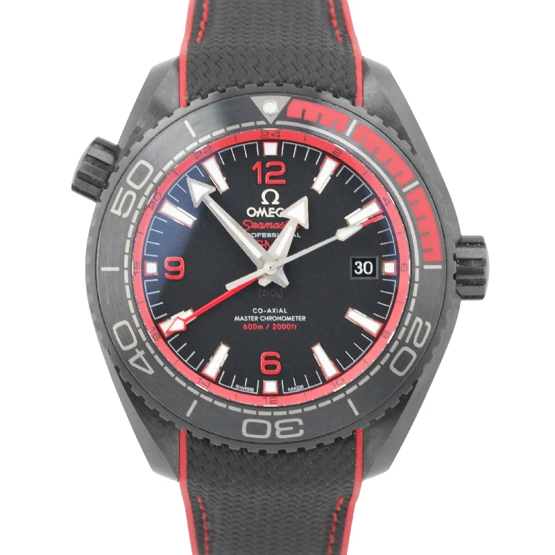 Unisex durable watches-PAPERS Omega Seamaster Planet Ocean CERAMIC Red 45.5mm 215.92.46.22.01.003 BOX