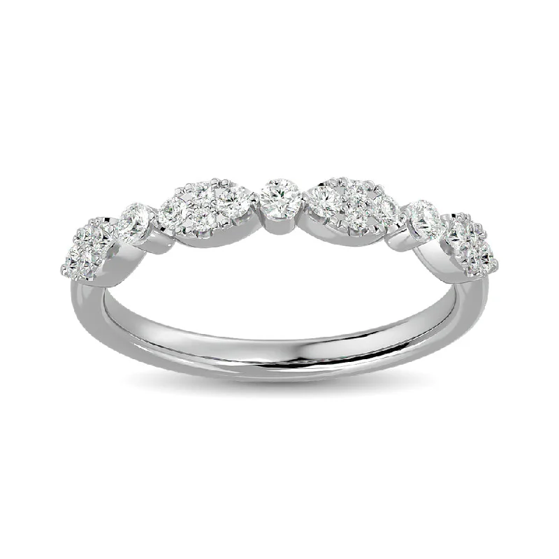 Women’s sustainable engagement rings-Diamond 1/3 ct tw Band in 14K White Gold