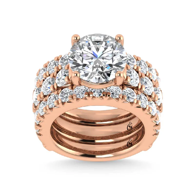 Women’s opal engagement rings-14K Rose Gold Lab Grown Diamond 4 7/8 Ct.Tw. Bridal Ring