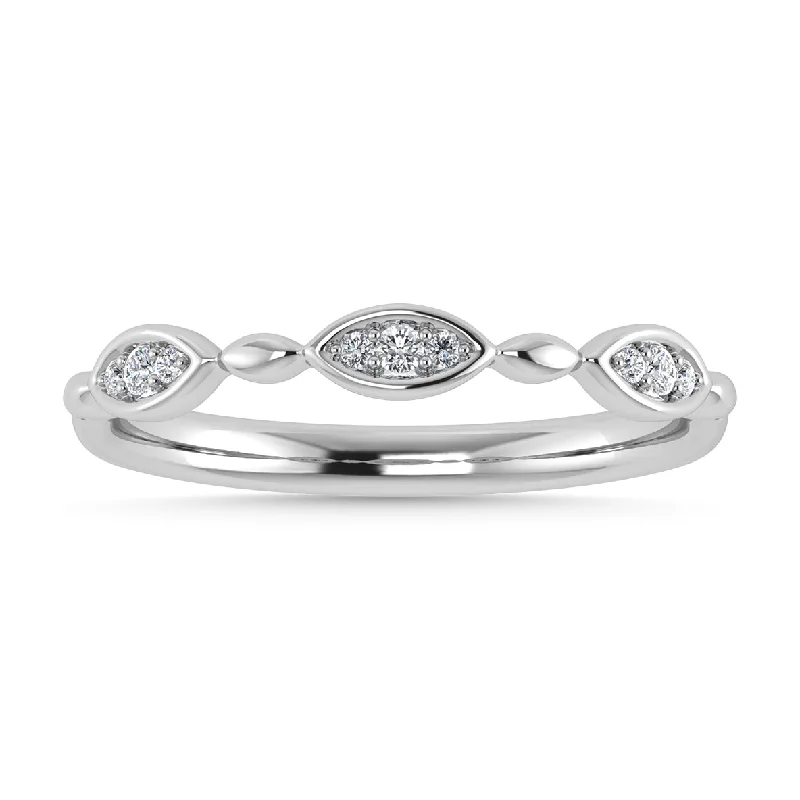 Women’s double band engagement rings-Diamond 1/20 Ct.Tw. Stack Band in 10K White Gold