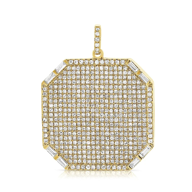 Women’s sapphire engagement rings-14K Yellow Gold Diamond Pave Locket