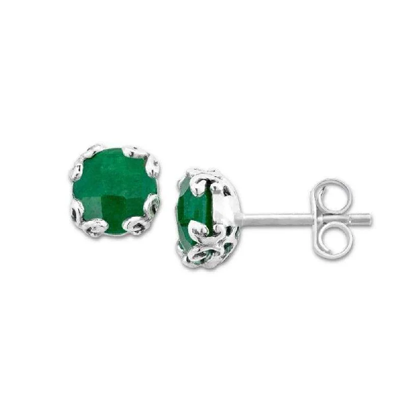 Women’s stud earrings-Samuel B. Emerald Birthstone Glow Stud Earrings - May