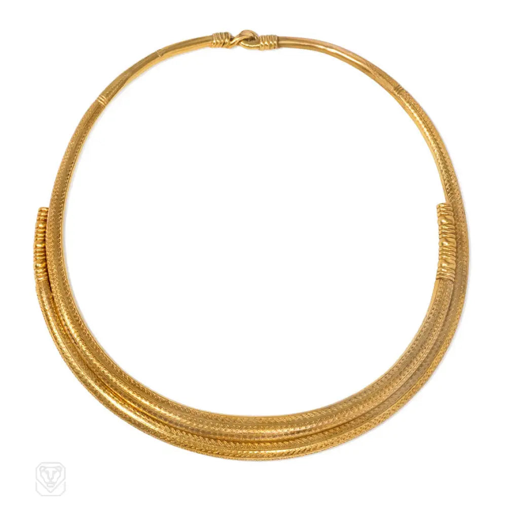 Women’s heart-shaped gold necklaces-Antique gold torque necklace, Michelsen, Copenhagen