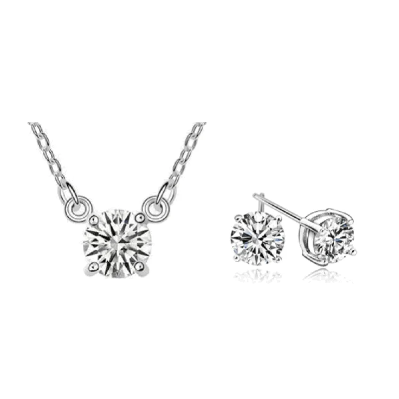 Women’s layered gold necklaces-Mia Cubic Zirconia Necklace and Earring Set