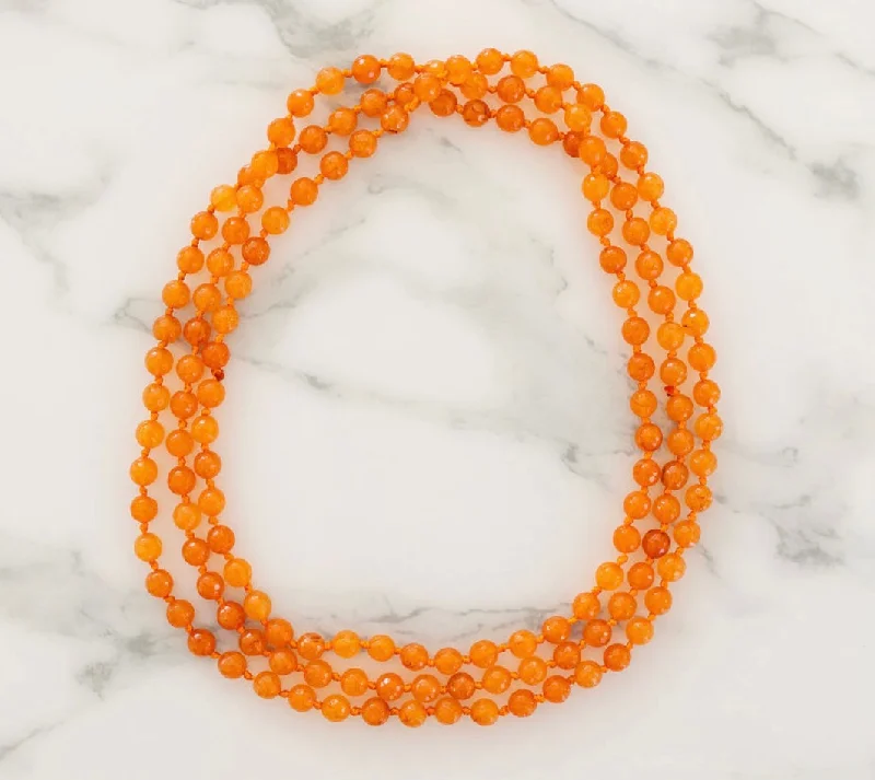 Women’s boho necklaces-Orange College Gemstone Necklace