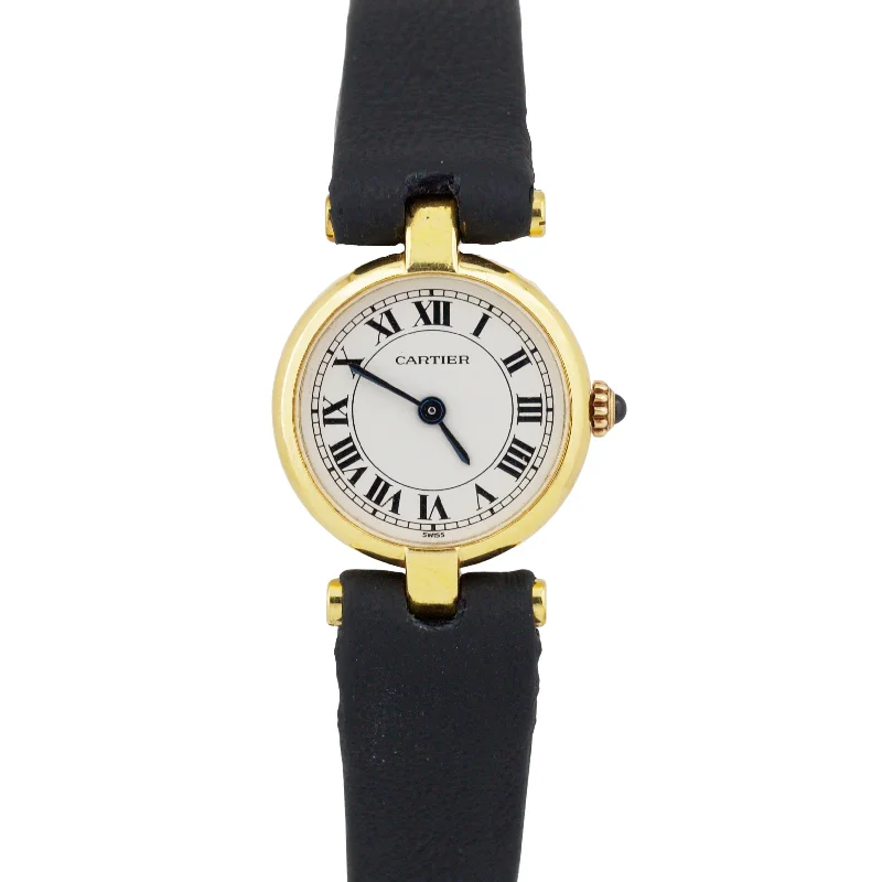 Unisex quartz watches-Cartier Mini Vendome 18K Yellow Gold WHITE Quartz 27mm x 19mm 866010 Watch