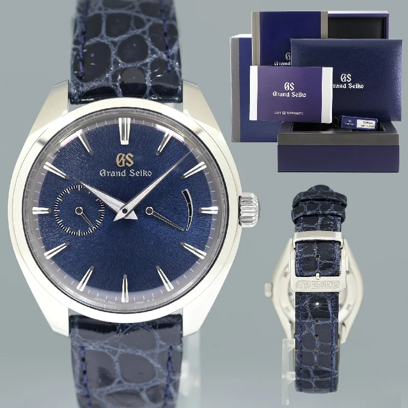 Unisex fashion smartwatches-PAPERS Grand Seiko Elegance SBGK005 Men's Mt. Iwate Manual Wind Steel 39mm Blue Dial