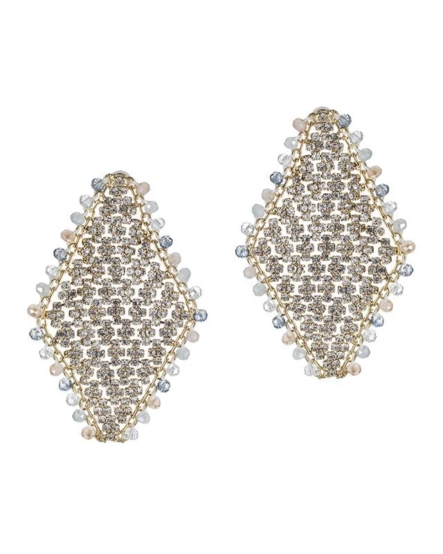 Women’s unique earrings-Diamond Shape Crystal Earrings