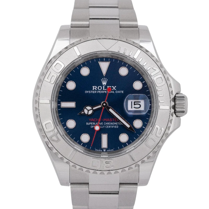 Unisex sapphire crystal watches-2022 NEW PAPERS Rolex Yacht-Master 40mm Blue Steel Oyster Watch 126622 BOX