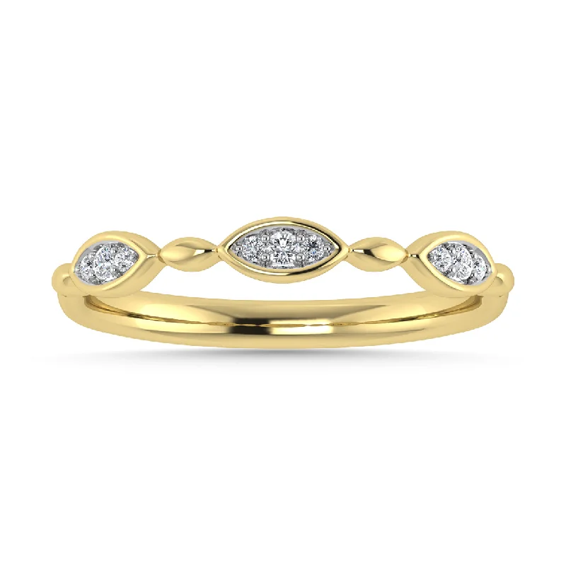 Women’s radiant diamond engagement rings-Diamond 1/20 Ct.Tw. Stack Band in 10K Yellow Gold