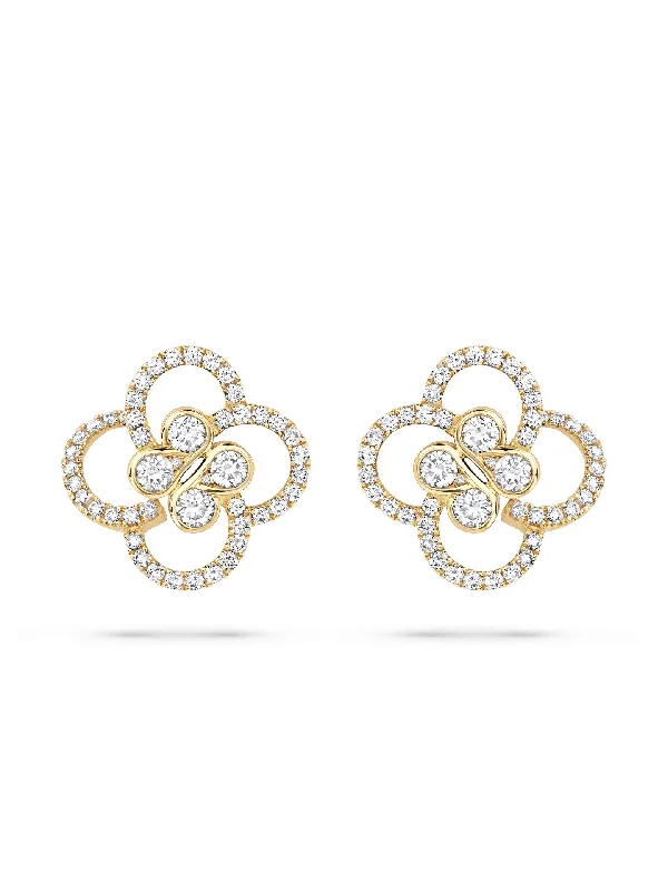 Women’s simple stud earrings-Be Boodles Yellow Gold Diamond Earrings