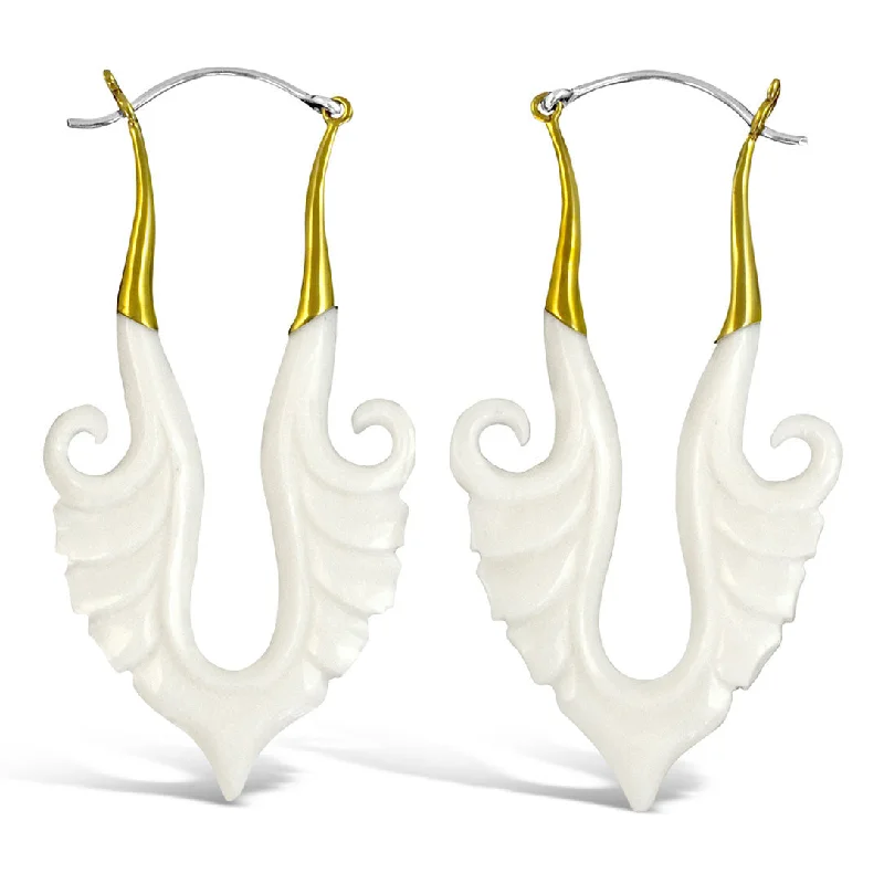 Women’s vintage drop earrings-<span>ESB-021<span>: </span></span>Rasa Curls - Bone