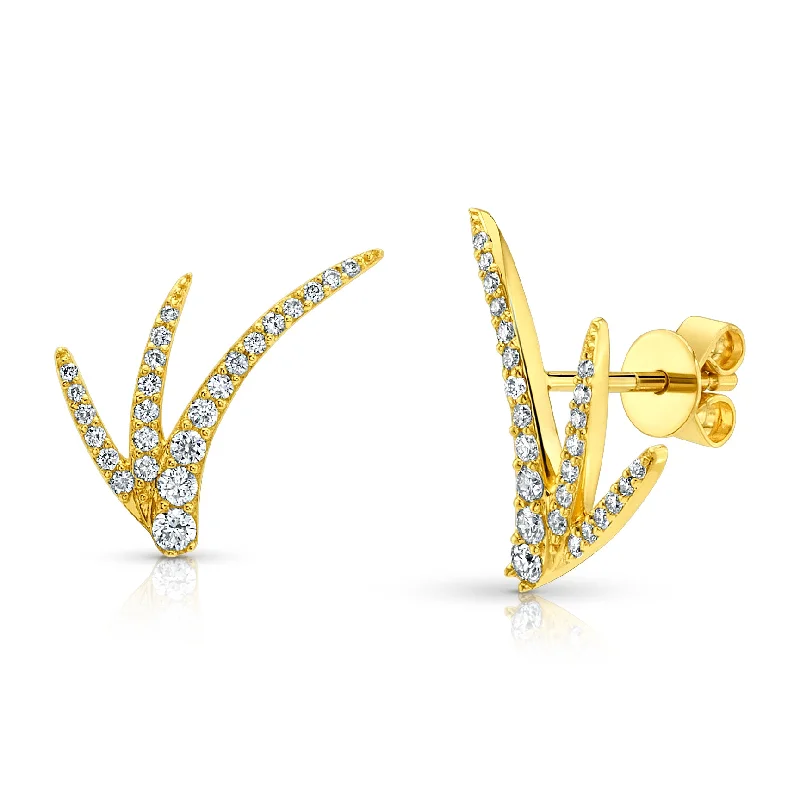 Women’s timeless engagement rings-FLASH DIAMOND STUDS, 14kt GOLD