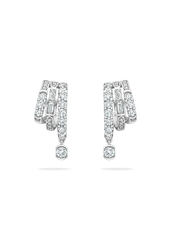 Women’s boho earrings-The Boodles National Gallery Collection - Play of Light Platinum Diamond Earrings