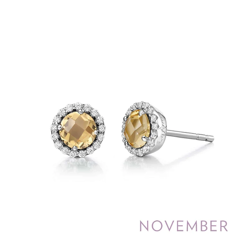 Women’s sapphire earrings-Lafonn Simulated Diamond & Genuine Citrine Birthstone Earrings - November BE001CTP