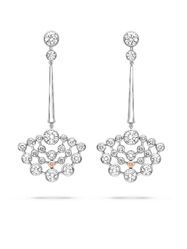 Women’s fashion earrings-Raindance Chelsea Platinum Diamond Drop Earrings