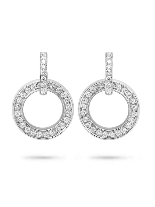 Women’s stud earrings-Roulette Large White Gold Diamond Earrings