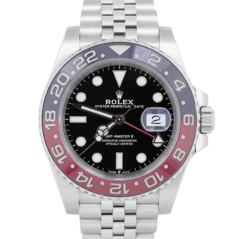 Unisex stylish watches-MINT PAPERS Rolex GMT-Master II 126710 BLRO 40mm PEPSI JUBILEE Steel Watch BOX