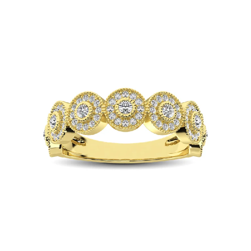 Women’s luxury solitaire engagement rings-14K Yellow Gold 1/2 Ct.Tw. Diamond Stackable Band