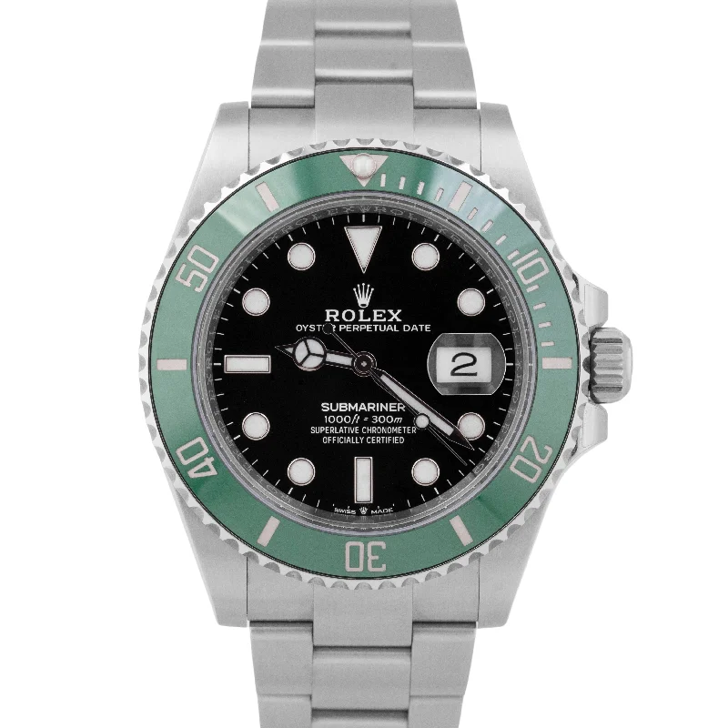 Unisex waterproof leather watches-NEW OCT 2024 PAPERS Rolex Submariner 41mm STARBUCKS Green Watch 126610 LV BOX