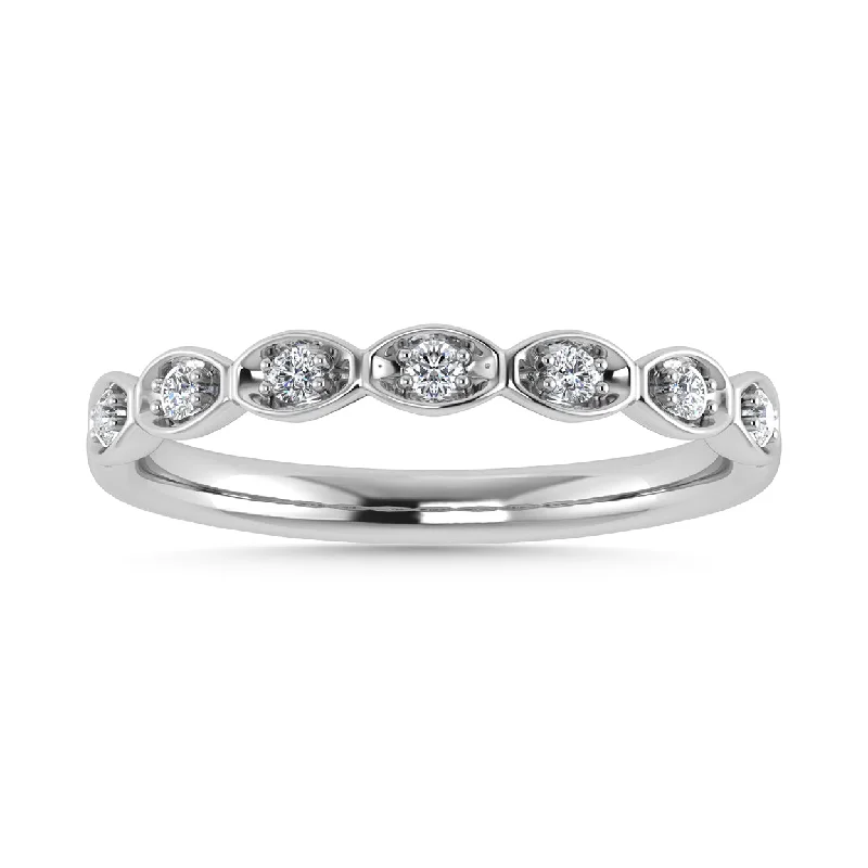 Women’s diamond solitaire engagement rings-Diamond 1/10 Ct.Tw. Stack Band in 10K White Gold