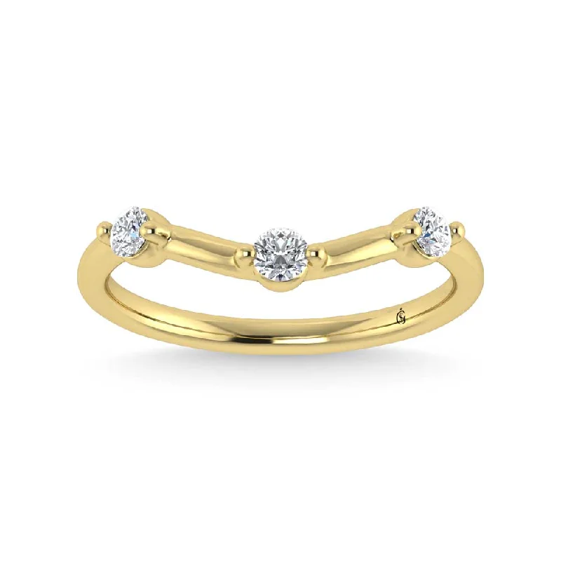 Women’s square-cut engagement rings-14K Yellow Gold Lab Grown Diamond 1/5 Ct.Tw. Chevron Band