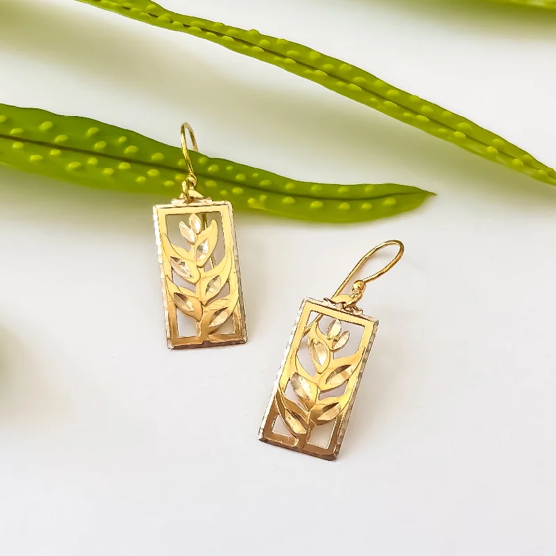 Women’s silver hoop earrings-Heliconia Gold Earrings