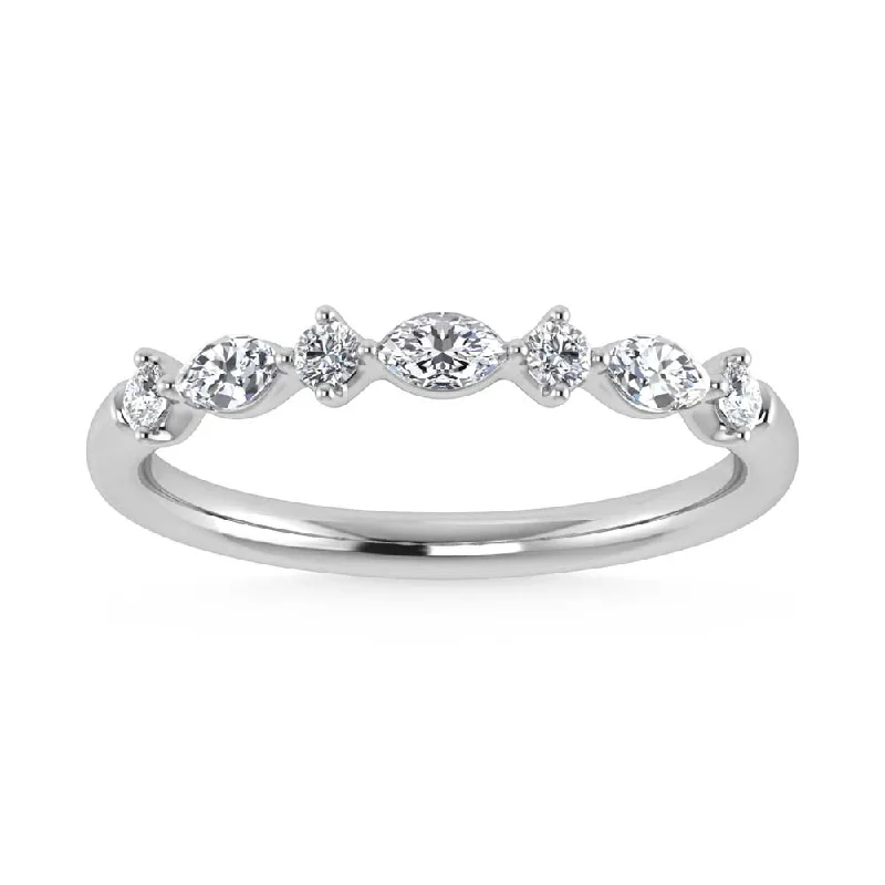 Women’s white diamond engagement rings-14K White Gold Lab Grown Diamond 1/4 Ct.Tw. Stackable Band