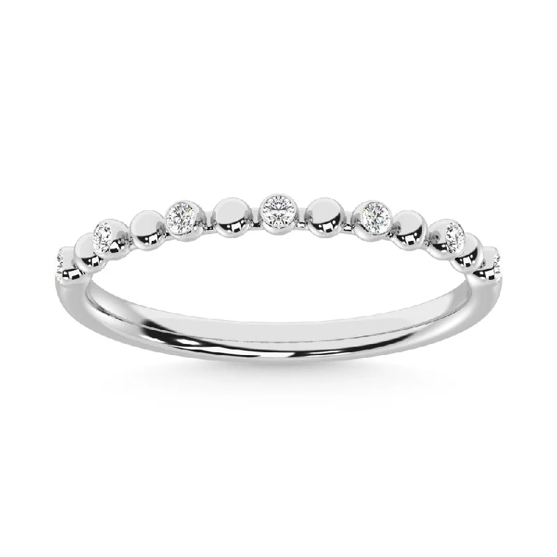 Women’s eco-friendly engagement rings-14K White Gold  Diamond 1/10 Ct.Tw. Stackable Band