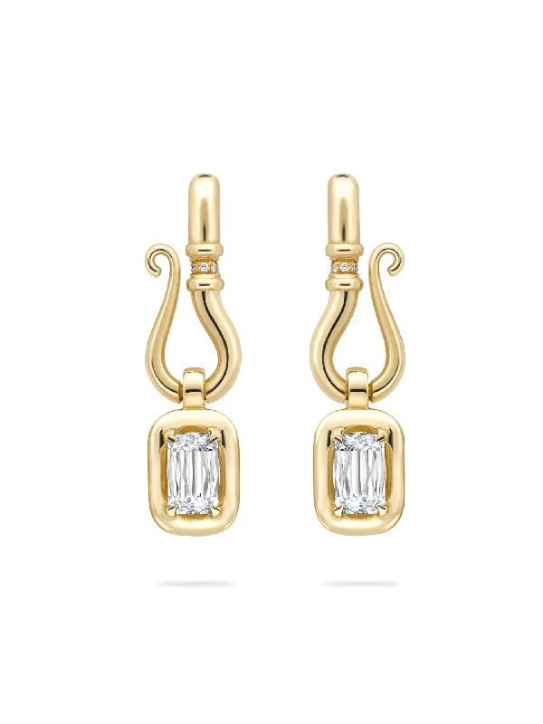 Women’s elegant earrings-Florentine Ashoka Yellow Gold Diamond Earrings