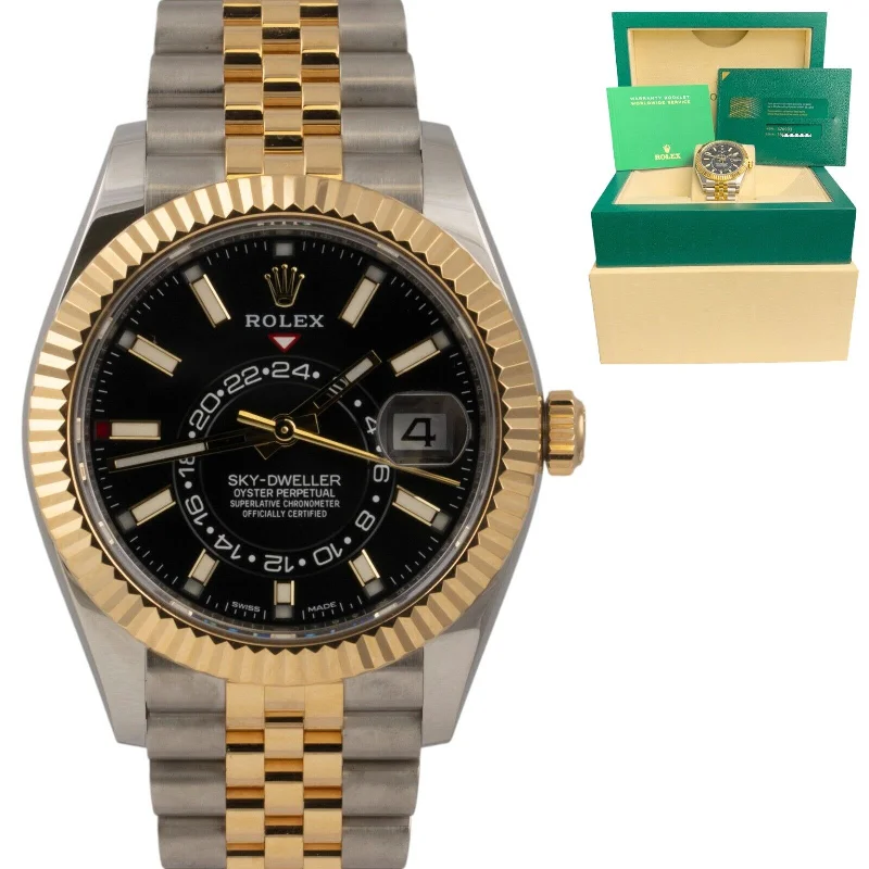 Unisex sports smartwatches-2021 Rolex Sky-Dweller 18k Yellow Gold Stainless 42mm Watch 326933 BOX + PAPERS