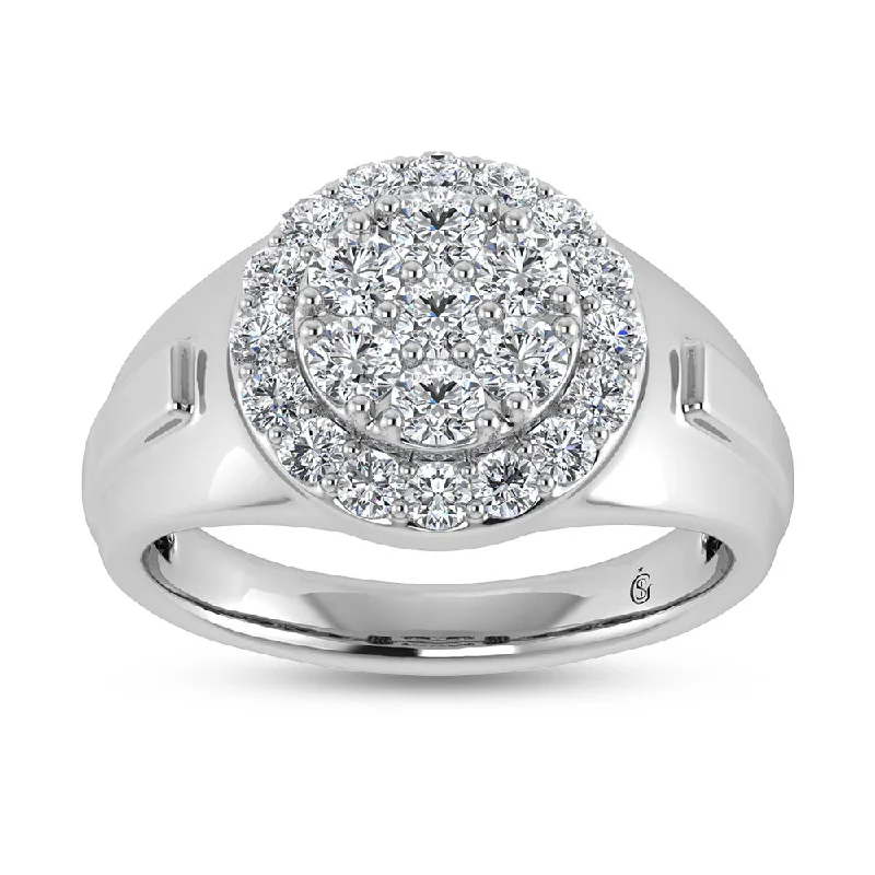 Women’s custom engagement ring designs-14K White Gold Lab Grown Diamond 1 1/2 Ct.Tw. Mens Ring