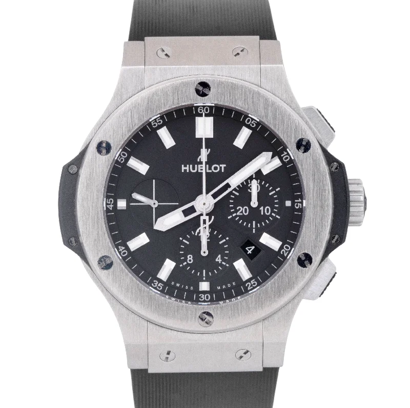 Unisex waterproof watches-MINT PAPERS Hublot Big Bang Chronograph Black 301.SX.1170.RX Rubber Watch BOX